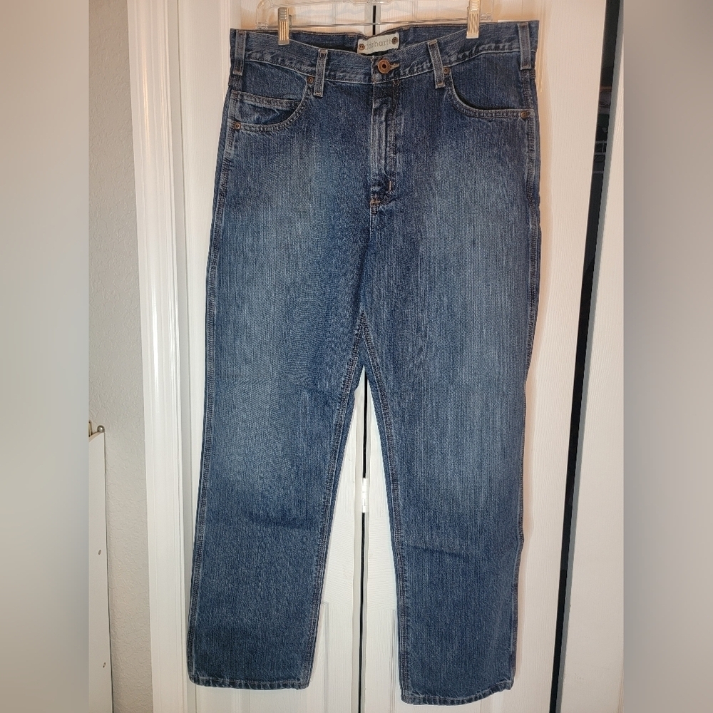 NWT Men's Carhartt Relaxed Fit Classic Blue Denim Jeans 36x32.